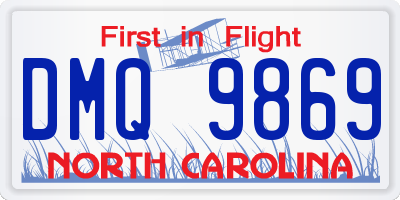 NC license plate DMQ9869