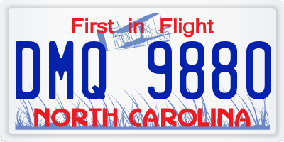 NC license plate DMQ9880