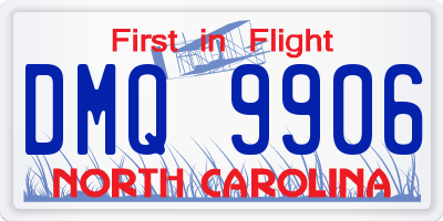 NC license plate DMQ9906