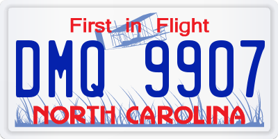NC license plate DMQ9907