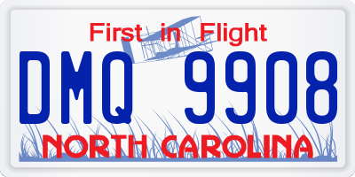 NC license plate DMQ9908