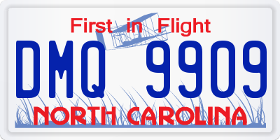 NC license plate DMQ9909