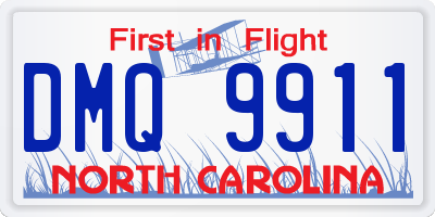 NC license plate DMQ9911