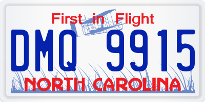 NC license plate DMQ9915