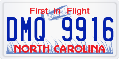 NC license plate DMQ9916