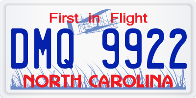NC license plate DMQ9922