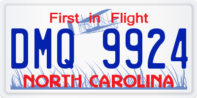 NC license plate DMQ9924