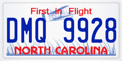 NC license plate DMQ9928