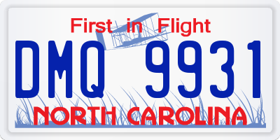 NC license plate DMQ9931