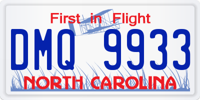 NC license plate DMQ9933