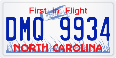 NC license plate DMQ9934