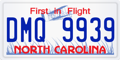 NC license plate DMQ9939