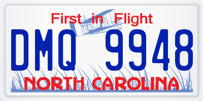 NC license plate DMQ9948