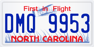 NC license plate DMQ9953