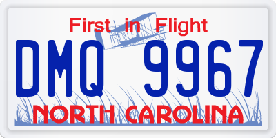 NC license plate DMQ9967
