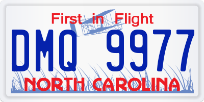 NC license plate DMQ9977
