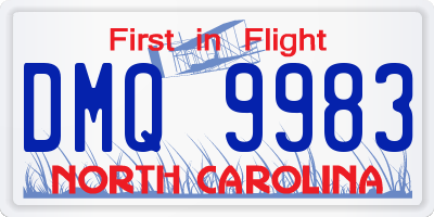 NC license plate DMQ9983