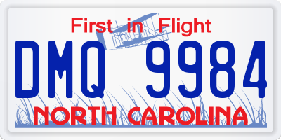 NC license plate DMQ9984
