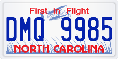 NC license plate DMQ9985