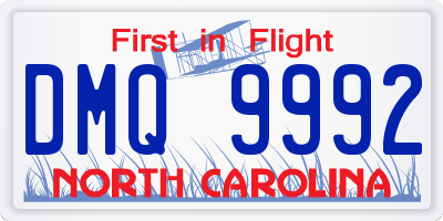NC license plate DMQ9992