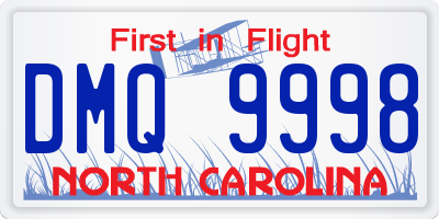 NC license plate DMQ9998