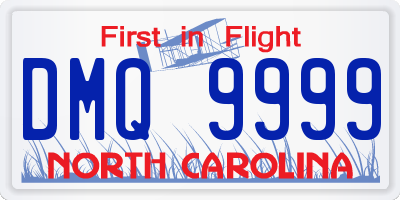 NC license plate DMQ9999