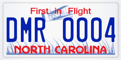 NC license plate DMR0004