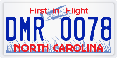 NC license plate DMR0078