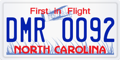 NC license plate DMR0092
