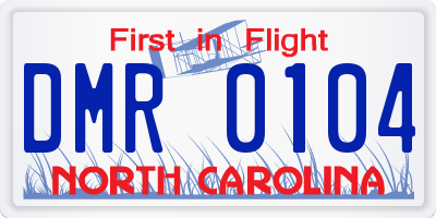 NC license plate DMR0104
