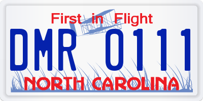 NC license plate DMR0111