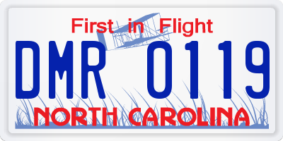 NC license plate DMR0119