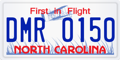 NC license plate DMR0150