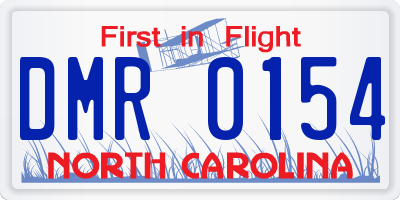 NC license plate DMR0154