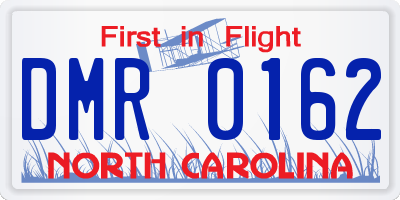 NC license plate DMR0162