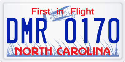 NC license plate DMR0170