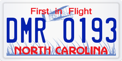 NC license plate DMR0193