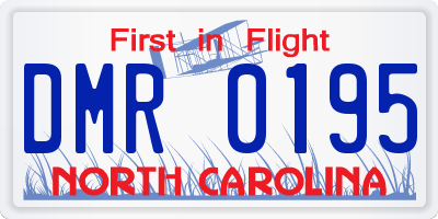 NC license plate DMR0195