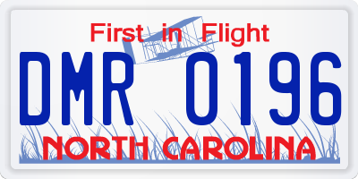 NC license plate DMR0196