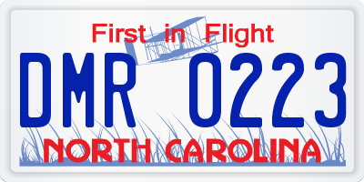 NC license plate DMR0223