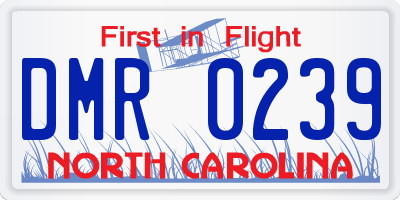 NC license plate DMR0239