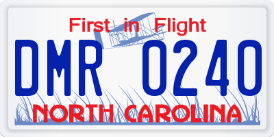 NC license plate DMR0240