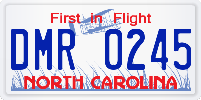 NC license plate DMR0245