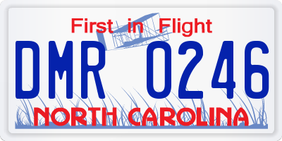 NC license plate DMR0246