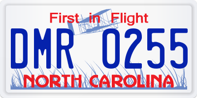 NC license plate DMR0255