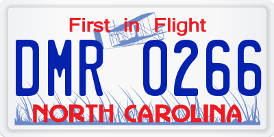 NC license plate DMR0266