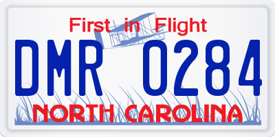NC license plate DMR0284