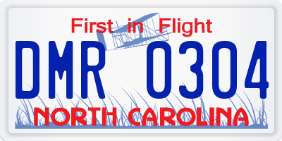 NC license plate DMR0304