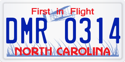NC license plate DMR0314