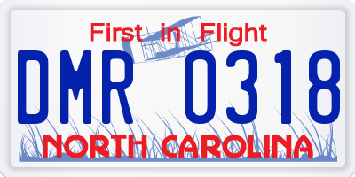 NC license plate DMR0318